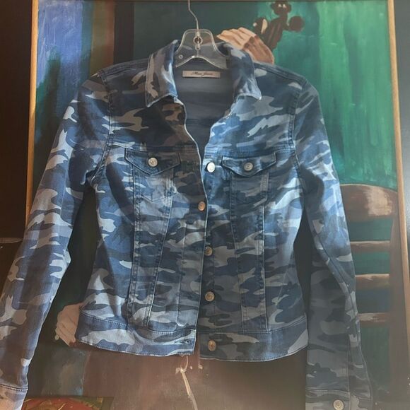Y2K Mavi Blue Camo Jean Jacket XS - Picture 14 of 14